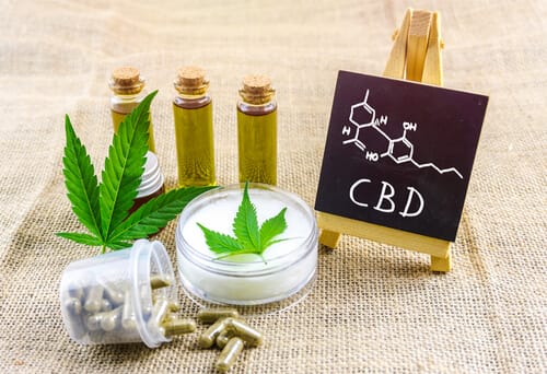 cbd in the form of lotion and oils